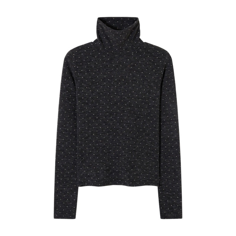 Black Polka Dot Fitted Long Sleeve