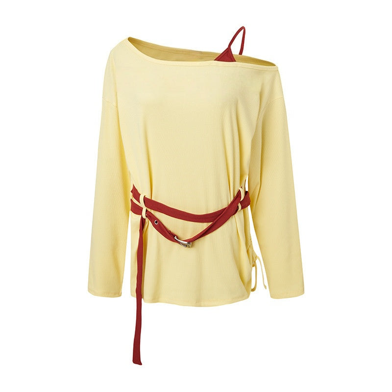 Yellow Oversized Tie-Detail Long Sleeve